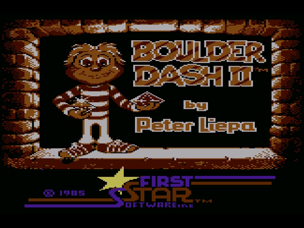 Title Screen of Boulder Dash II: Rockford's Revenge for Atari 8-bit